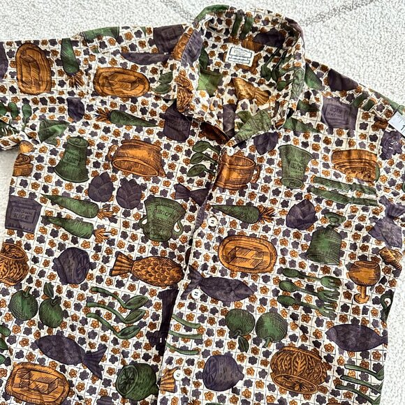 Vintage 60s/70s 'The Country Shirt' Kitchen Food Print Button-Up Novelty Print B - Picture 7 of 8